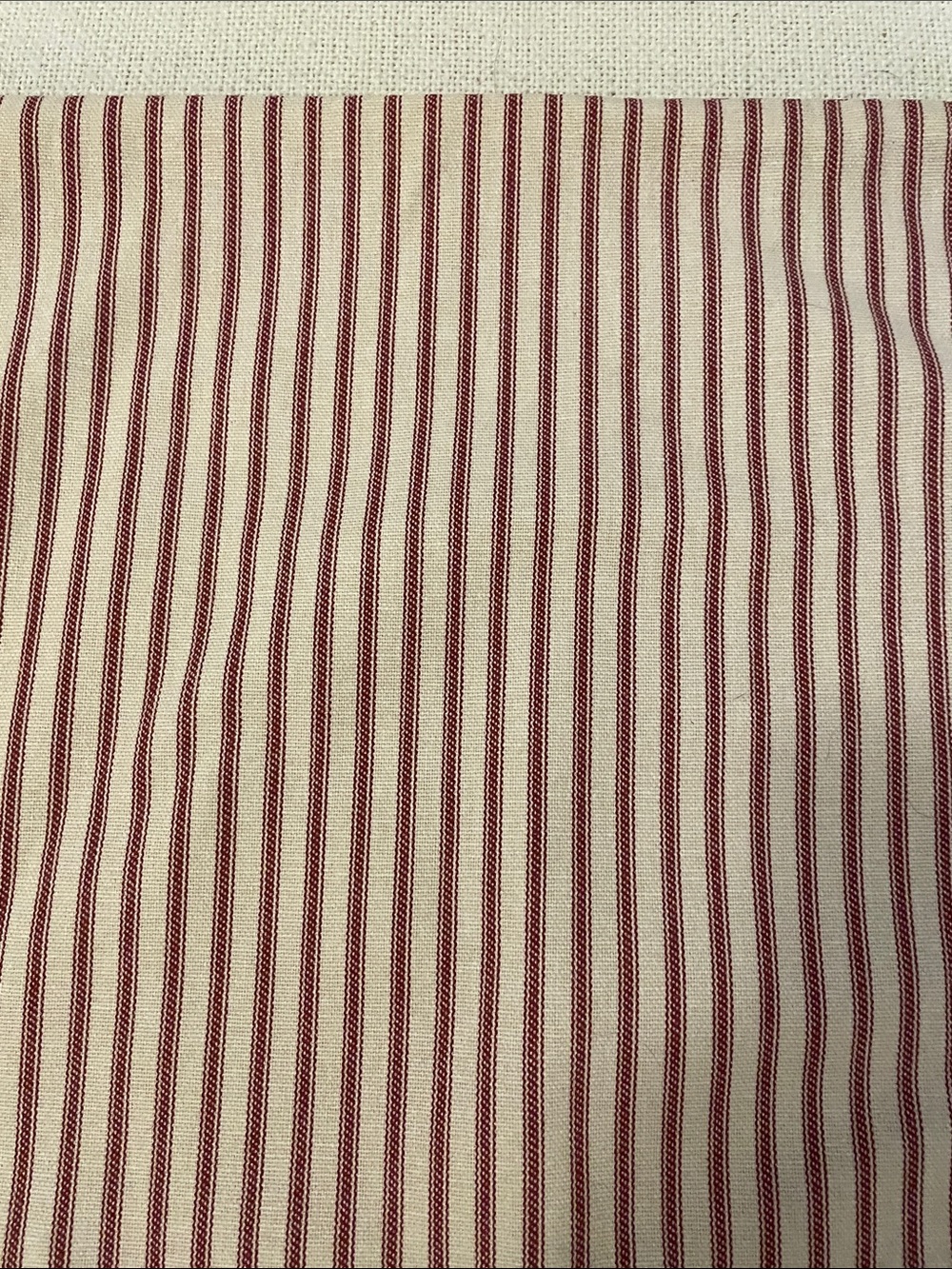 Striped Red & Ecru Throw Pillow Cover